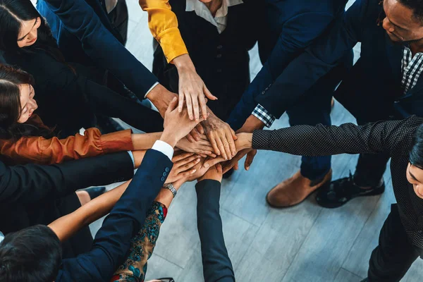 Group Diversity People Putting Hands Together Showing Unity Teamwork Friendship — Stock Photo, Image