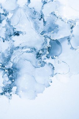 Mermer mürekkep soyut sanatının orijinal resmi. Örnek bir orjinal tablodan yüksek çözünürlüklü fotoğraf. Karargah kağıt dokusuna pürüzsüz mermer desen oluşturmak için soyut resim yapıldı.