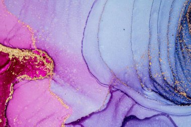 Mermer mürekkep soyut sanatının orijinal resmi. Örnek bir orjinal tablodan yüksek çözünürlüklü fotoğraf. Karargah kağıt dokusuna pürüzsüz mermer desen oluşturmak için soyut resim yapıldı.