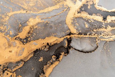 Mermer mürekkep soyut sanatının orijinal resmi. Örnek bir orjinal tablodan yüksek çözünürlüklü fotoğraf. Karargah kağıt dokusuna pürüzsüz mermer desen oluşturmak için soyut resim yapıldı.