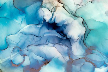 Mermer mürekkep soyut sanatının orijinal resmi. Örnek bir orjinal tablodan yüksek çözünürlüklü fotoğraf. Karargah kağıt dokusuna pürüzsüz mermer desen oluşturmak için soyut resim yapıldı.