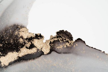 Mermer mürekkep soyut sanatının orijinal resmi. Örnek bir orjinal tablodan yüksek çözünürlüklü fotoğraf. Karargah kağıt dokusuna pürüzsüz mermer desen oluşturmak için soyut resim yapıldı.