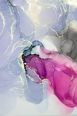 Mermer mürekkep soyut sanatının orijinal resmi. Örnek bir orjinal tablodan yüksek çözünürlüklü fotoğraf. Karargah kağıt dokusuna pürüzsüz mermer desen oluşturmak için soyut resim yapıldı.