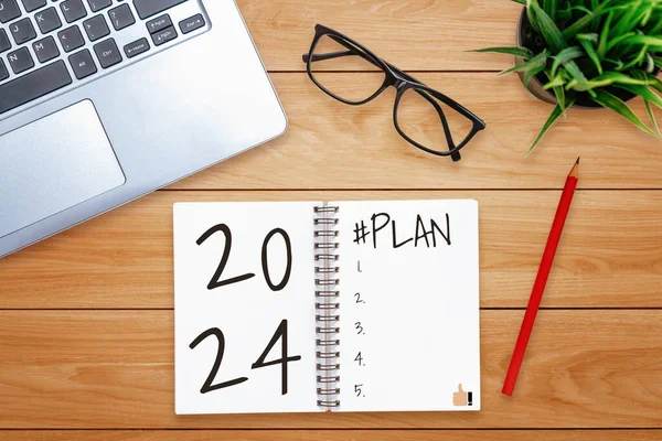 2024 Happy New Year Resolution Goal List Plans Setting Business — Stockfoto