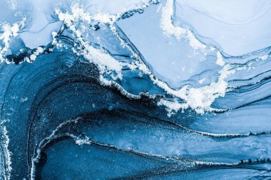 Mermer mürekkep soyut sanatının orijinal resmi. Örnek bir orjinal tablodan yüksek çözünürlüklü fotoğraf. Karargah kağıt dokusuna pürüzsüz mermer desen oluşturmak için soyut resim yapıldı.