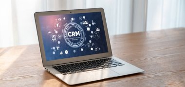 CRM işletme ve işletme için modern bilgisayarda müşteri ilişkileri yönetim sistemi