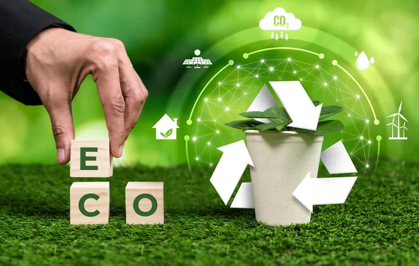 Eco friendly green business company commitment to ESG practices for environmental sustainability with clean and recycled waste management for environment protection. Reliance