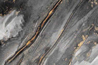 Mermer mürekkep soyut sanatının orijinal resmi. Örnek bir orjinal tablodan yüksek çözünürlüklü fotoğraf. Karargah kağıt dokusuna pürüzsüz mermer desen oluşturmak için soyut resim yapıldı.