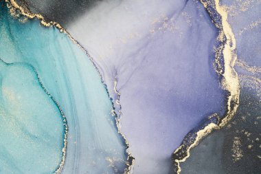 Mermer mürekkep soyut sanatının orijinal resmi. Örnek bir orjinal tablodan yüksek çözünürlüklü fotoğraf. Karargah kağıt dokusuna pürüzsüz mermer desen oluşturmak için soyut resim yapıldı.