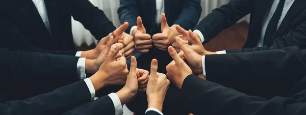 Equipe Funcionários Escritório Que Empilha Mão Conjunto Simboliza Grupo Bem — Fotografia de Stock