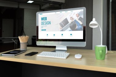 Web sitesi tasarım yazılımı çevrimiçi perakende ticaret ve e-ticaret için model şablonu sağlar