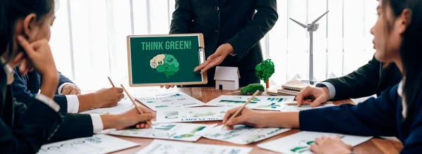 Зелені Ділові Компанії Зустрічаються Екологічною Обізнаністю Регуляцією Екологічного Захисту Реалізується — стокове фото