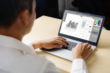 Mimari iş ve profesyonel tasarımcı için mimari tasarım modem yazılım uygulaması