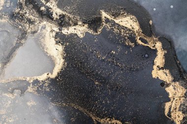 Mermer mürekkep soyut sanatının orijinal resmi. Örnek bir orjinal tablodan yüksek çözünürlüklü fotoğraf. Karargah kağıt dokusuna pürüzsüz mermer desen oluşturmak için soyut resim yapıldı.