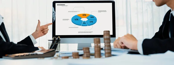 Business Intelligence Analytiker Verwenden Software Auf Dem Laptop Finanzdaten Dashboard — Stockfoto