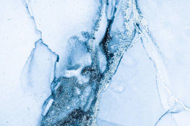 Mermer mürekkep soyut sanatının orijinal resmi. Örnek bir orjinal tablodan yüksek çözünürlüklü fotoğraf. Karargah kağıt dokusuna pürüzsüz mermer desen oluşturmak için soyut resim yapıldı.