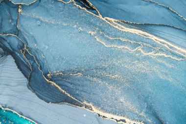 Mermer mürekkep soyut sanatının orijinal resmi. Örnek bir orjinal tablodan yüksek çözünürlüklü fotoğraf. Karargah kağıt dokusuna pürüzsüz mermer desen oluşturmak için soyut resim yapıldı.