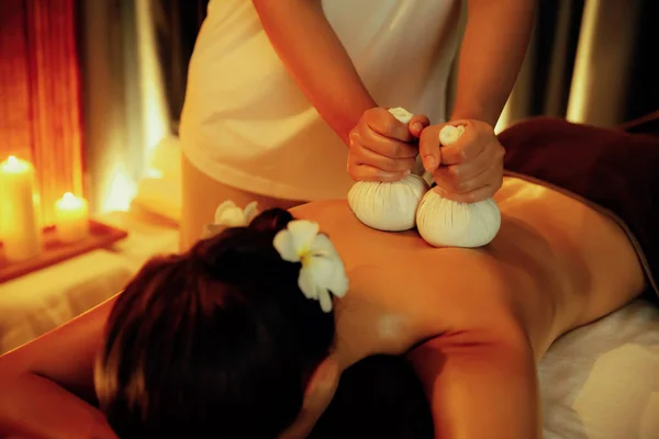 Chaud Base Plantes Balle Spa Massage Corps Masseur Compresse Doucement — Photo