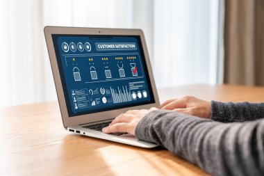 Pazarlama stratejisi planlaması için modem yazılım bilgisayarında müşteri memnuniyeti ve değerlendirme analizi