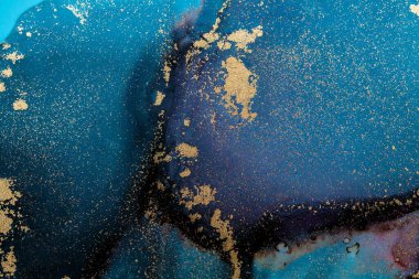 Mermer mürekkep soyut sanatının orijinal resmi. Örnek bir orjinal tablodan yüksek çözünürlüklü fotoğraf. Karargah kağıt dokusuna pürüzsüz mermer desen oluşturmak için soyut resim yapıldı.