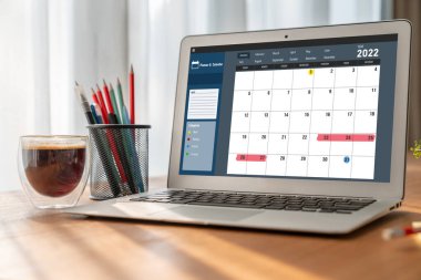 Kişisel düzenleyici ve çevrimiçi iş için mod zamanlama planlaması için bilgisayar yazılım uygulaması takvimiName