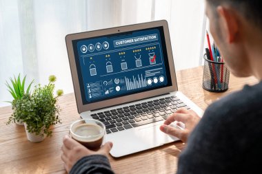 Pazarlama stratejisi planlaması için modem yazılım bilgisayarında müşteri memnuniyeti ve değerlendirme analizi