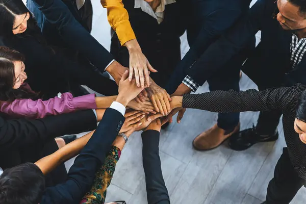 Group Diversity People Putting Hands Together Showing Unity Teamwork Friendship — Stock Photo, Image