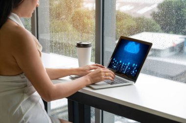 Mod uzak çalışma ve kişisel veri depolama için bulut hesaplama yazılımı