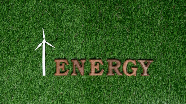 Eco Awareness Campaign Message Grass Background Striving Conserve Energy Consumption — Stock Photo, Image