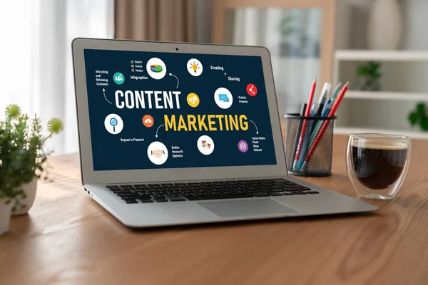 Content Marketing Modish Online Business Commerce Marketing Strategy — Stock Photo, Image