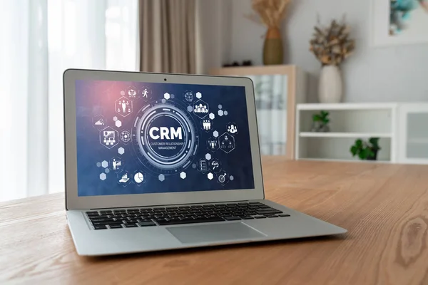 Customer relationship management system on modish computer for CRM business and enterprise