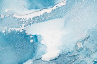 Mermer mürekkep soyut sanatının orijinal resmi. Örnek bir orjinal tablodan yüksek çözünürlüklü fotoğraf. Karargah kağıt dokusuna pürüzsüz mermer desen oluşturmak için soyut resim yapıldı.