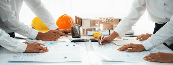 Worker Architect Engineer Work Real Estate Construction Project Oratory Planning — Stock Photo, Image