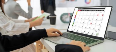 Kişisel düzenleyici ve çevrimiçi iş için mod zamanlama planlaması için bilgisayar yazılım uygulaması takvimiName