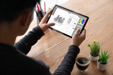 Mimari iş ve profesyonel tasarımcı için mimari tasarım modem yazılım uygulaması