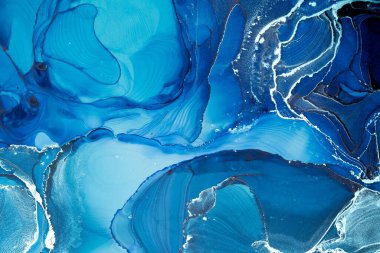 Mermer mürekkep soyut sanatının orijinal resmi. Örnek bir orjinal tablodan yüksek çözünürlüklü fotoğraf. Karargah kağıt dokusuna pürüzsüz mermer desen oluşturmak için soyut resim yapıldı.