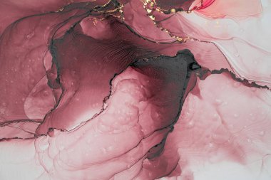 Mermer mürekkep soyut sanatının orijinal resmi. Örnek bir orjinal tablodan yüksek çözünürlüklü fotoğraf. Karargah kağıt dokusuna pürüzsüz mermer desen oluşturmak için soyut resim yapıldı.