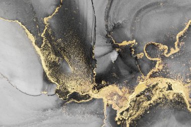 Mermer mürekkep soyut sanatının orijinal resmi. Örnek bir orjinal tablodan yüksek çözünürlüklü fotoğraf. Karargah kağıt dokusuna pürüzsüz mermer desen oluşturmak için soyut resim yapıldı.