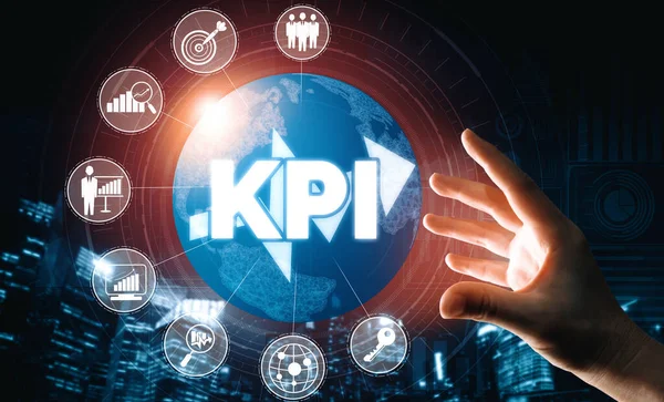 Kpi Key Performance Indicator Business Concept Modern Graphic Interface Showing — Stock Photo, Image