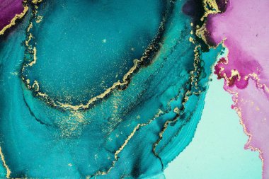 Mermer mürekkep soyut sanatının orijinal resmi. Örnek bir orjinal tablodan yüksek çözünürlüklü fotoğraf. Karargah kağıt dokusuna pürüzsüz mermer desen oluşturmak için soyut resim yapıldı.