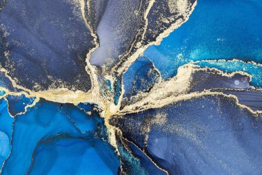 Mermer mürekkep soyut sanatının orijinal resmi. Örnek bir orjinal tablodan yüksek çözünürlüklü fotoğraf. Karargah kağıt dokusuna pürüzsüz mermer desen oluşturmak için soyut resim yapıldı.