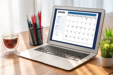 Kişisel düzenleyici ve çevrimiçi iş için mod zamanlama planlaması için bilgisayar yazılım uygulaması takvimiName