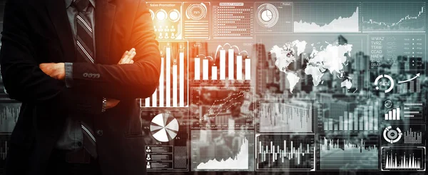 Data Analysis Business Finance Concept Graphic Interface Showing Future Computer — Stock Photo, Image