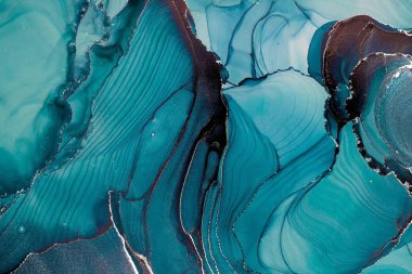 Mermer mürekkep soyut sanatının orijinal resmi. Örnek bir orjinal tablodan yüksek çözünürlüklü fotoğraf. Karargah kağıt dokusuna pürüzsüz mermer desen oluşturmak için soyut resim yapıldı.