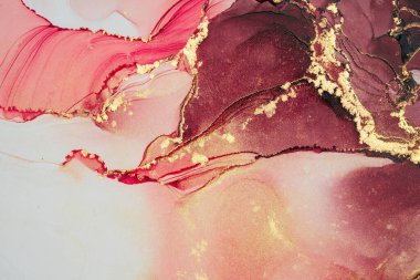 Mermer mürekkep soyut sanatının orijinal resmi. Örnek bir orjinal tablodan yüksek çözünürlüklü fotoğraf. Karargah kağıt dokusuna pürüzsüz mermer desen oluşturmak için soyut resim yapıldı.