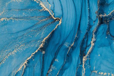 Mermer mürekkep soyut sanatının orijinal resmi. Örnek bir orjinal tablodan yüksek çözünürlüklü fotoğraf. Karargah kağıt dokusuna pürüzsüz mermer desen oluşturmak için soyut resim yapıldı.