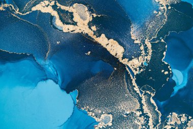 Mermer mürekkep soyut sanatının orijinal resmi. Örnek bir orjinal tablodan yüksek çözünürlüklü fotoğraf. Karargah kağıt dokusuna pürüzsüz mermer desen oluşturmak için soyut resim yapıldı.