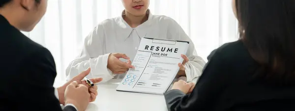 Corporate Recruiter Interview Sollicitant Carrièredoel Bespreken Beoordelen Ervaring Job Interview — Stockfoto