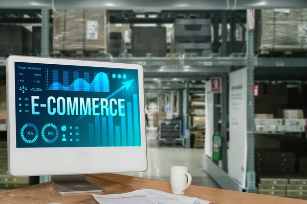 Commerce Data Software Provide Modish Dashboard Sale Analysis Online Retail — Stock Photo, Image