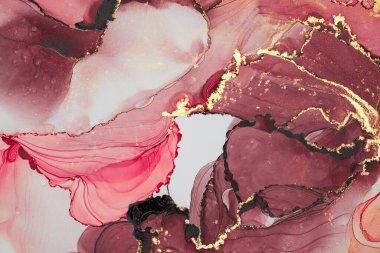 Mermer mürekkep soyut sanatının orijinal resmi. Örnek bir orjinal tablodan yüksek çözünürlüklü fotoğraf. Karargah kağıt dokusuna pürüzsüz mermer desen oluşturmak için soyut resim yapıldı.